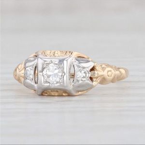 Jabel art deco vintage diamond ring 14 kt. Size 5.5